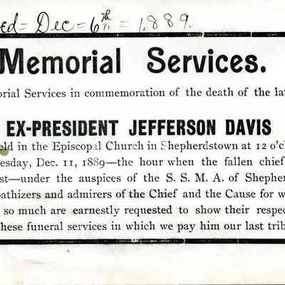 Funeral notice of Jefferson Davis