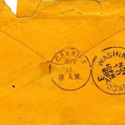 Back of letter showing 1882 postmark