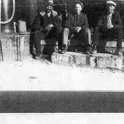 Three men sitting in front of Langdon's store, Myerstown (IMG3884002)