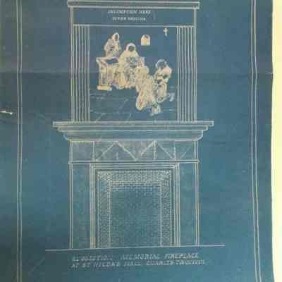 Blueprint for St. Hilda's Hall fireplace