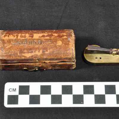 Small brass and steel bleeder with case