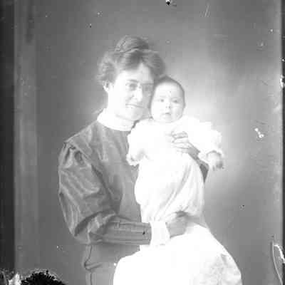 Unidentified woman and child