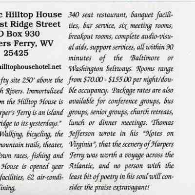 Hilltop House postcard ~ reverse