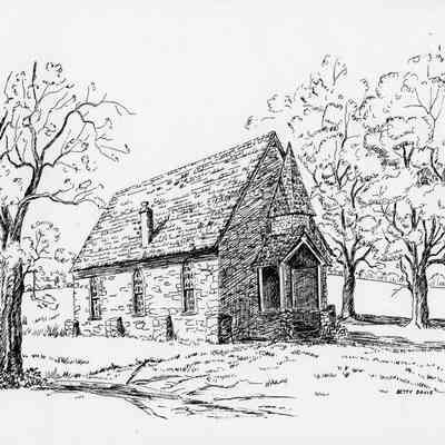 Halltown Memorial Chapel drawing by Betty Davis