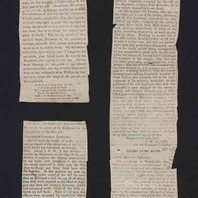 Newspaper clippings on Lackland's death