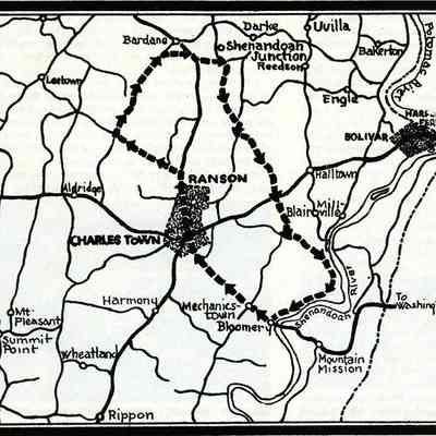 Map of the first rural delivery route, 1896