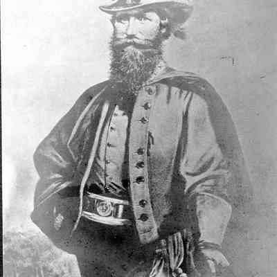 Portrait of J. E. B. Stuart in uniform and plumed hat
