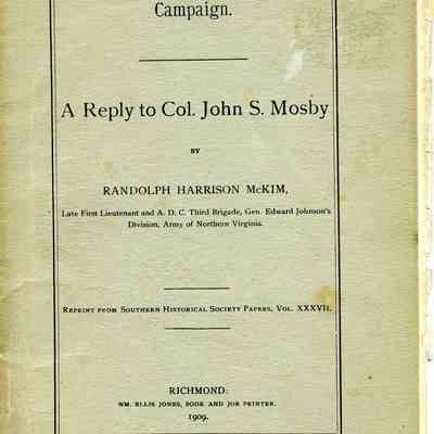 Gen. J. E. B. Stuart in the Gettysburg Campaign. A Reply to Col. John S. Mosby