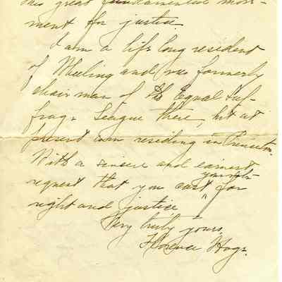 page 4 of letter from Florence Hoge