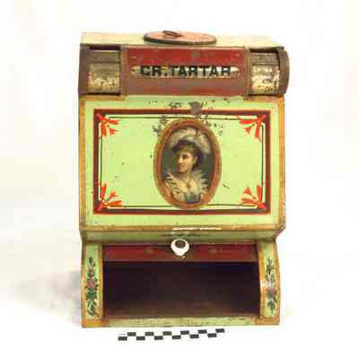 Decorated tin canister for spices