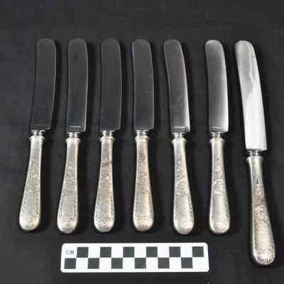Sterling silver handled dinner knives