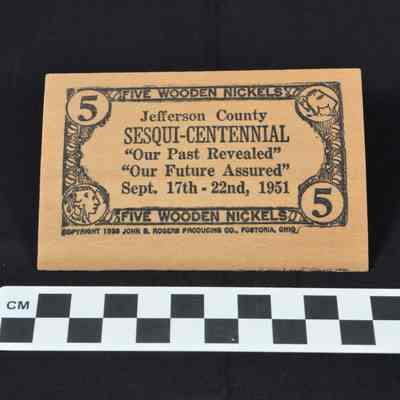 Rectangular wooden nickel