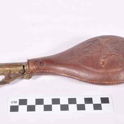 Shot flask with brass spout