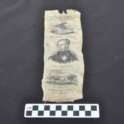 Ribbon commemorating the ratification of Henry Clay for President