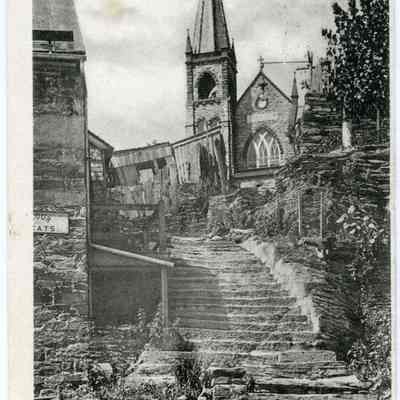 Solid Rock Steps and Catholic Church