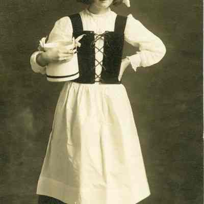 Josephine Gardner in a Dutch-style dress