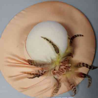 Light yellow felt church hat