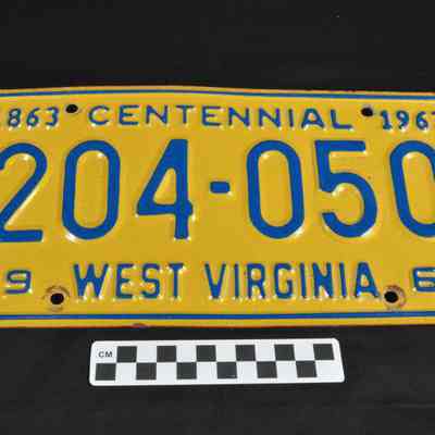 West Virginia Centennial license plate