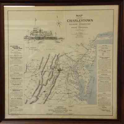 Map showing Charlestown, its Railroad Connections and Mining Properties
