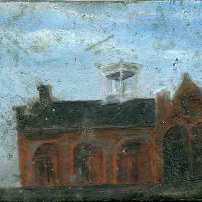 Painted slate tile from John Brown's Fort