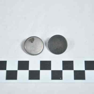 Two plain flat tin or pewter Civil War era buttons