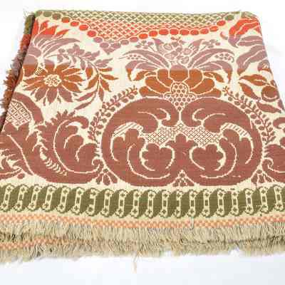 Thick Jacquard woven wool coverlet