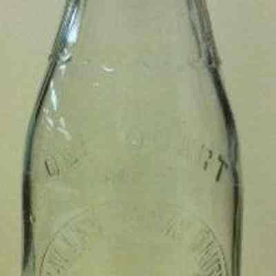 20th century clear glass milk bottle from Valley Farms Dairy