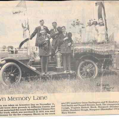 Citizens Fire Company first motorized fire truck, 1919
