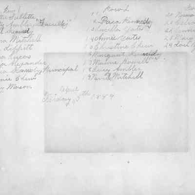 School group portrait names, 1889: Origformat: Other