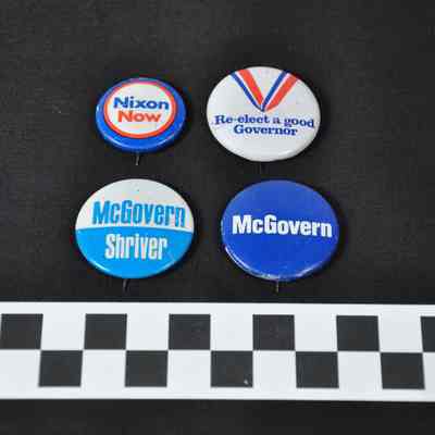 Campaign bumper stickers and buttons