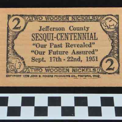 Rectangular wooden nickel