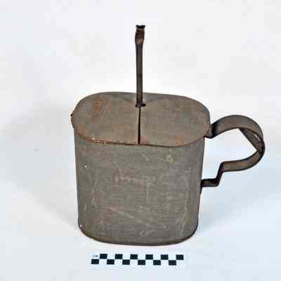 Tin boiler with handle and two lids