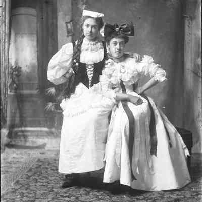Two unidentified women in costume