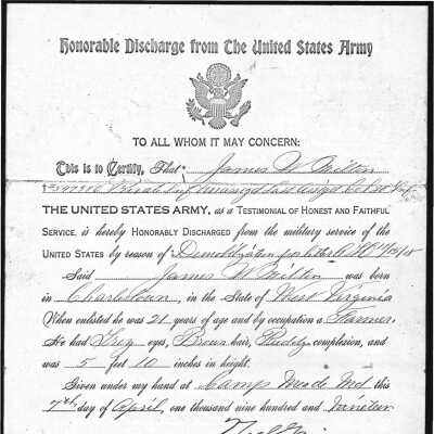 James William Milton Folder #12 (9 - 18) (World War I, Oct. 1918 through June 1919)
