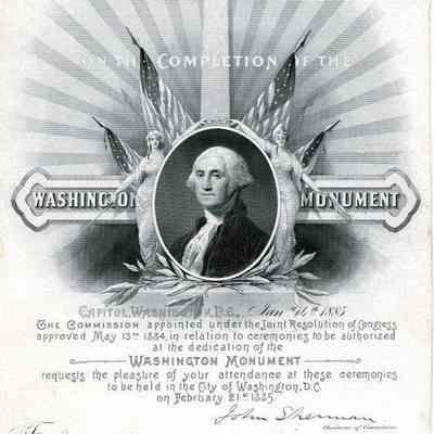 invitation to dedication of the Washington Monument