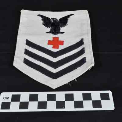 White U.S. Navy hospital corps 3 stripe patch
