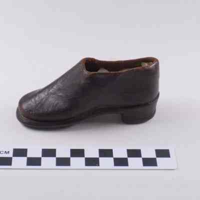 Brown leather child's shoe