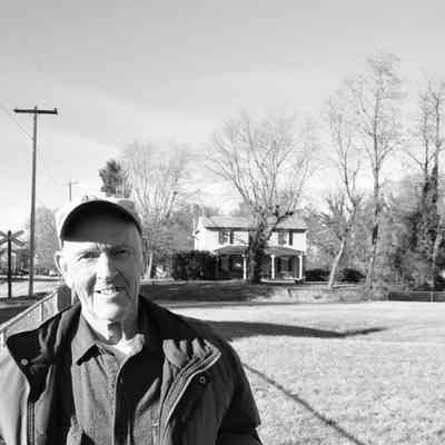 Robert Light in front of former Summit Point post office site, 2014
