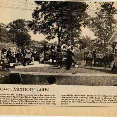 Charles Town Apple Land Band concert at BC's War Memorial Park, 1951 (IMG3908030)