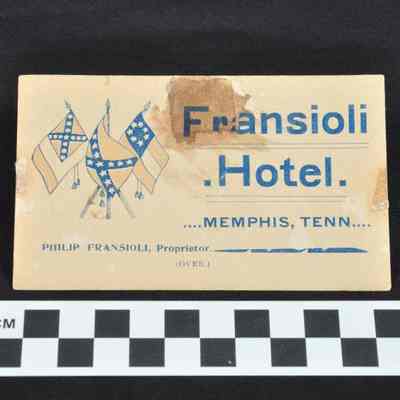Advertising or business card for the Fransioli Hotel