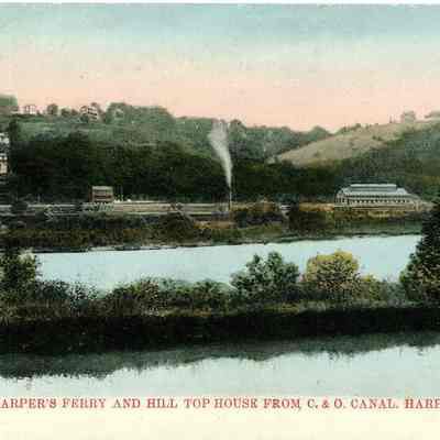 View of Harper's Ferry and Hill Top House From C. & O. Canal. Harper's Ferry, W. VA.