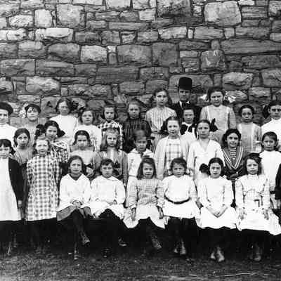 Charles Town Graded School children and teachers