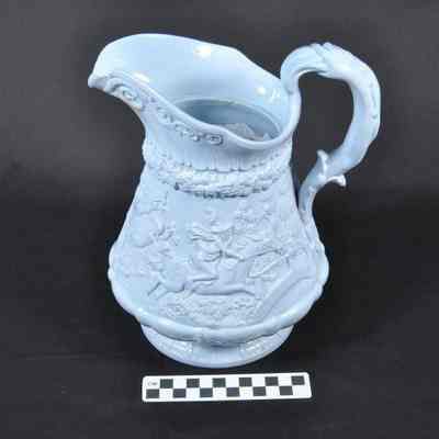 "Tam O'Shanter" blue pitcher