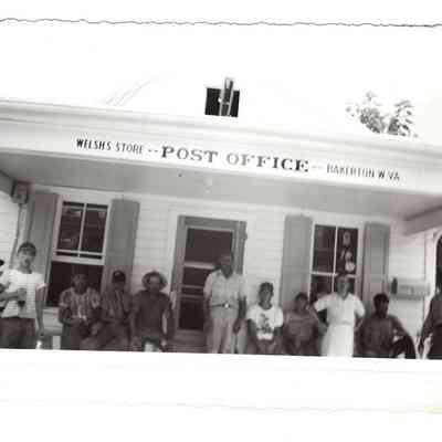 Customers in front of Welsh's Grocery (Bakerton Store) and Post Office, undated: IMG2025.026.001 (13)