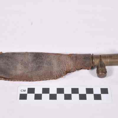 Leather and brass shot flask