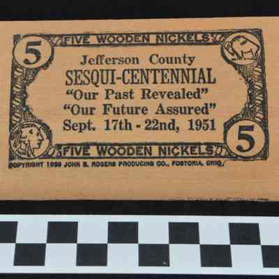 Rectangular wooden nickel