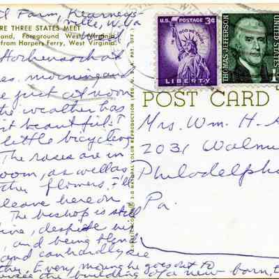 Maryland - West Virginia - Virginia Postcard