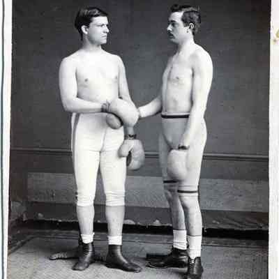 Graddy and Gibson in boxing apparel and gloves