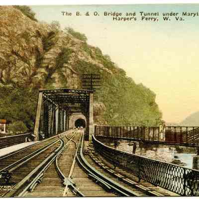 The B. & O. Bridge and Tunnel under Maryland Heights. Harper's Ferry, W. Va.