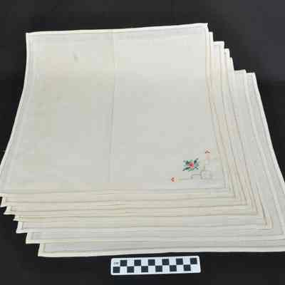 Eleven similar napkins